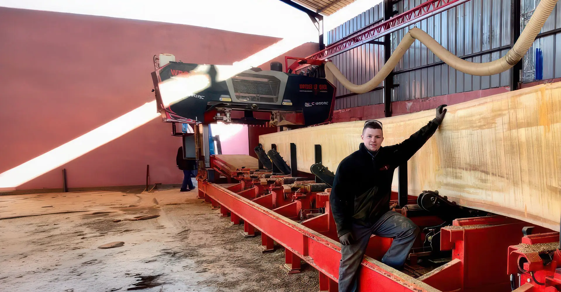 Lucas Mill swing-blade sawmill milling timber on-site