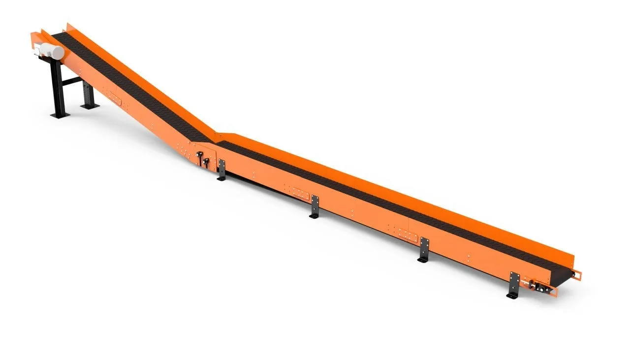 Wood-Mizer inclined belted sawdust conveyor, studio render