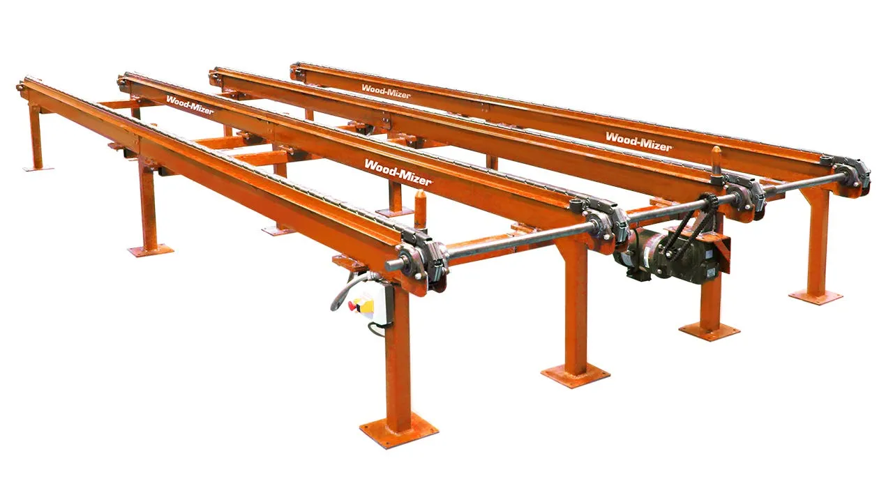 Wood-Mizer three-strand green chain, studio render