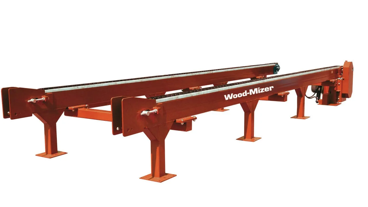 Wood-Mizer two-strand log deck, studio render